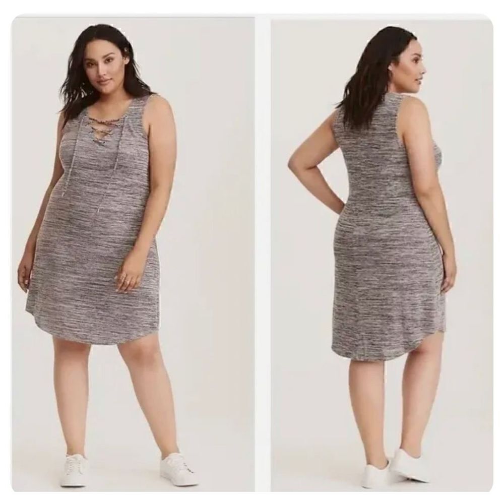 Torrid Gray Lace Up Sleeveless Dress Size 10‎